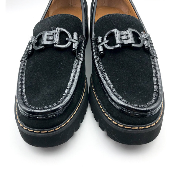 DONALD PLINER Women's Helio Loafer Size 7.5 Black Calf Suede NIB - Picture 8 of 12